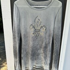 Miss Me Gray Waffle Knit Top